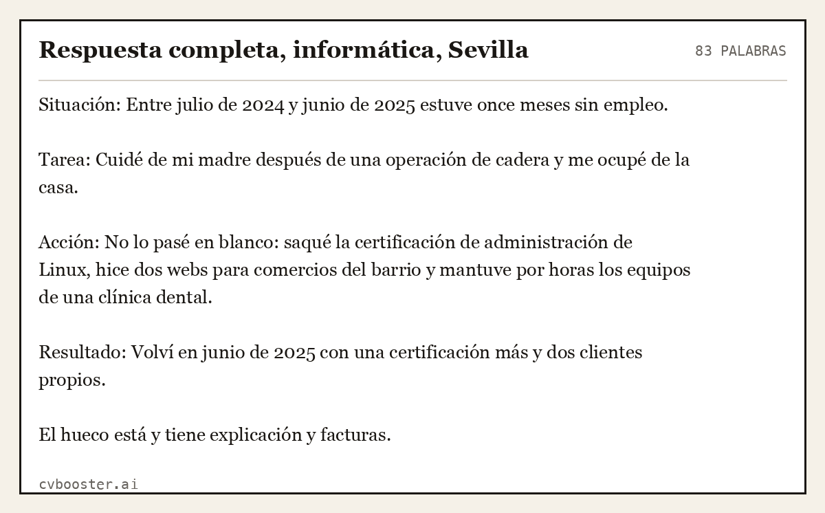 Ejemplo completo: Respuesta completa, informática, Sevilla, 83 palabras