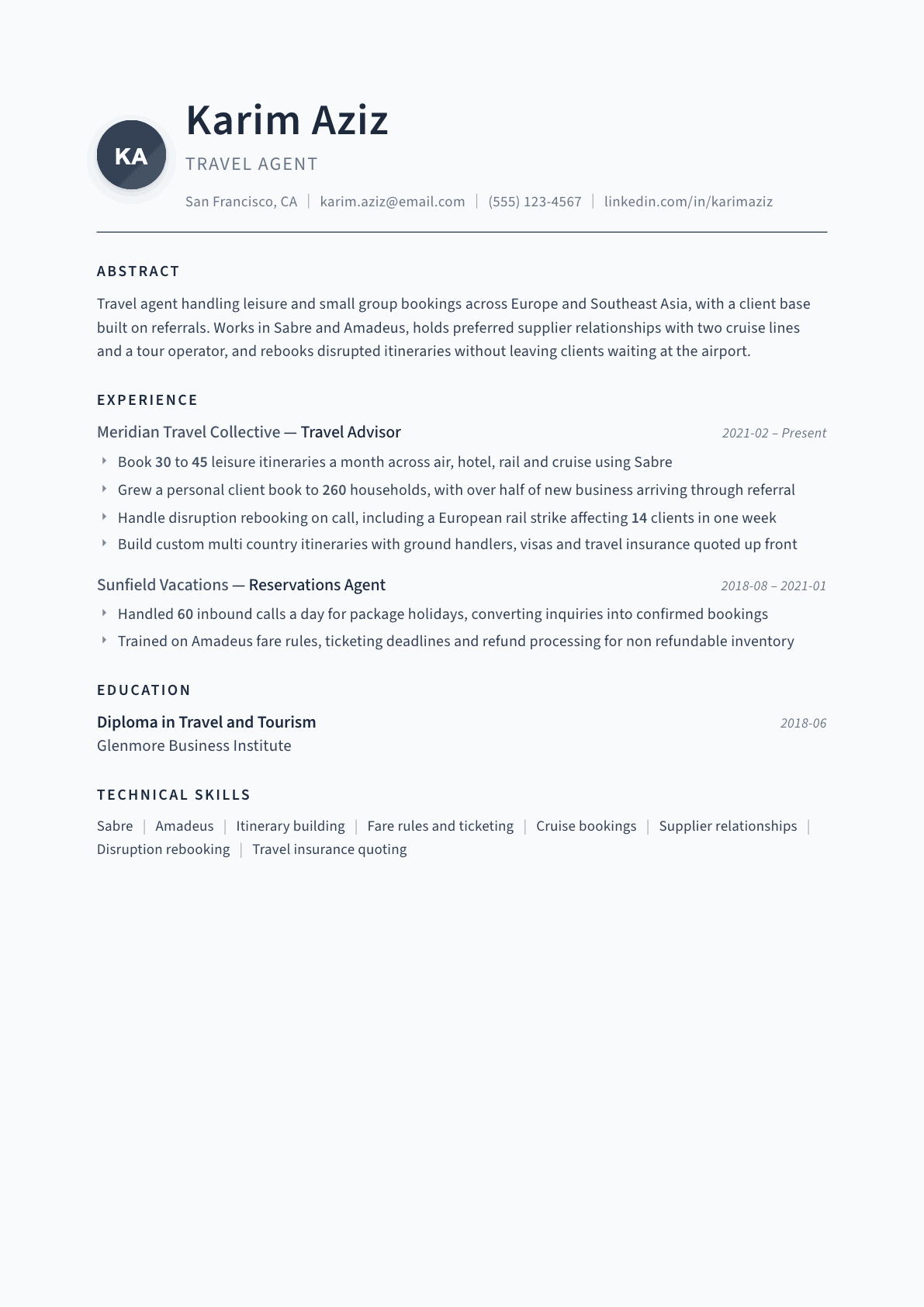 Travel Agent resume example, Thesis template