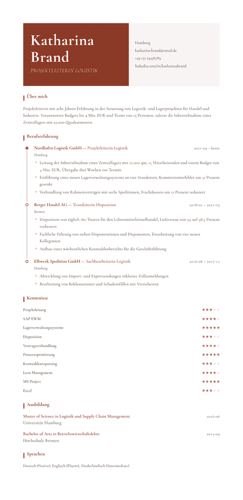 Lebenslauf Vorlage Artisan