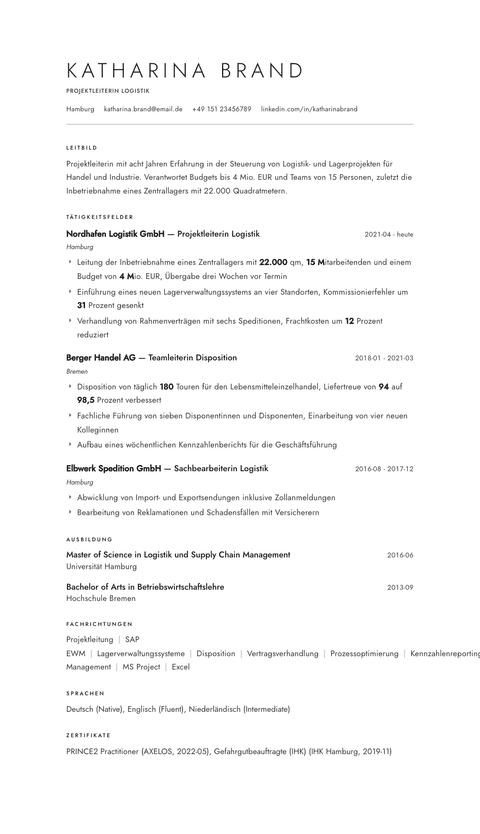 Lebenslauf Vorlage Atelier