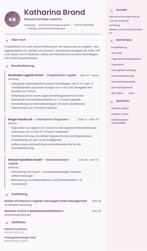 Lebenslauf Vorlage Bloom