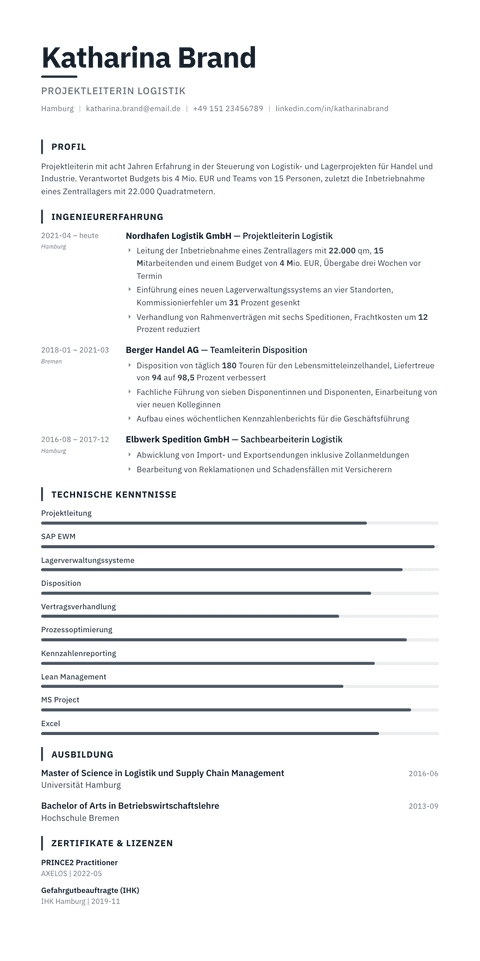 Lebenslauf Vorlage Blueprint