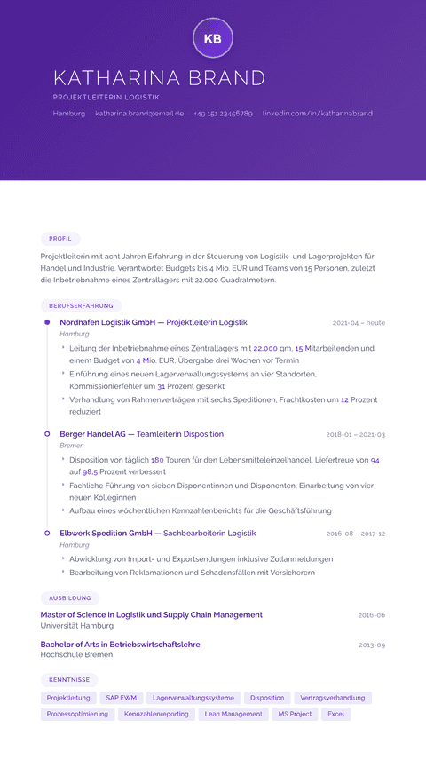 Lebenslauf Vorlage Canvas