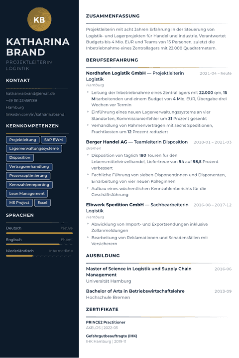 Lebenslauf Vorlage Catalyst