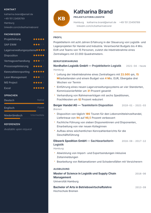 Lebenslauf Vorlage Copper & Slate