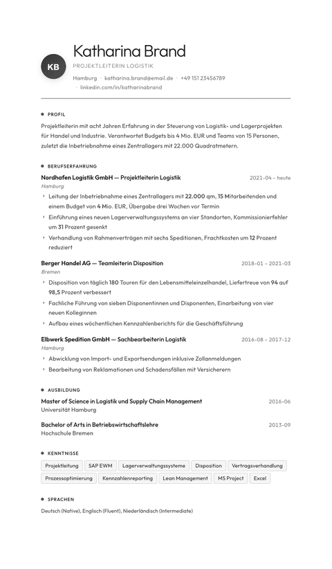 Lebenslauf Vorlage Flux