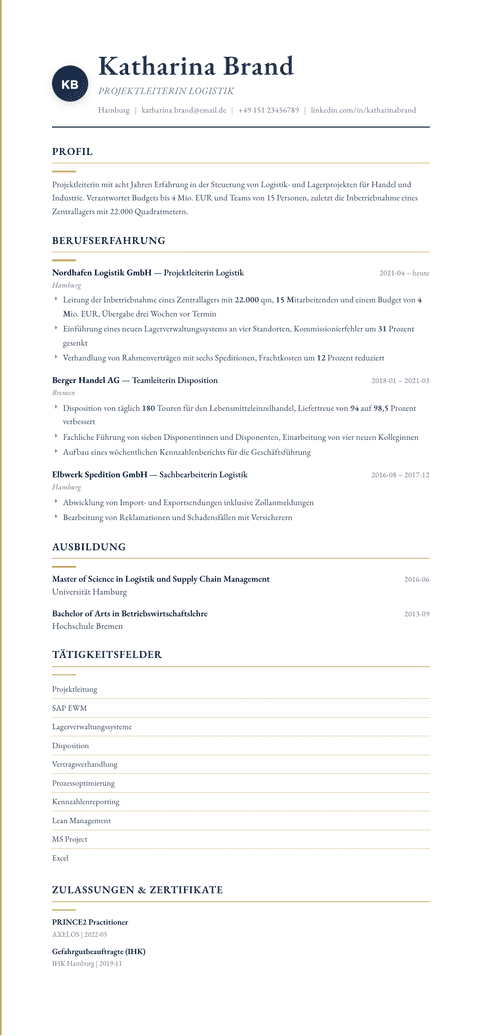 Lebenslauf Vorlage Folio