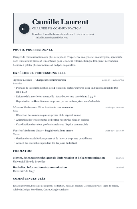 Modèle de CV simple Traditional