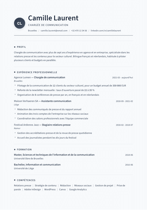 Modèle de CV simple Thread