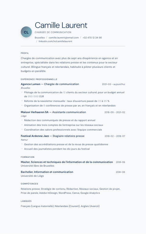 Modèle de CV simple Nordic Frost