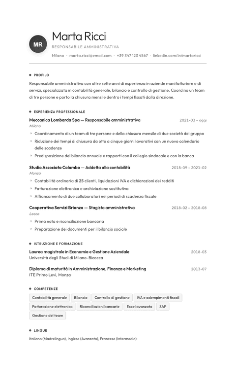 Modello CV Flux