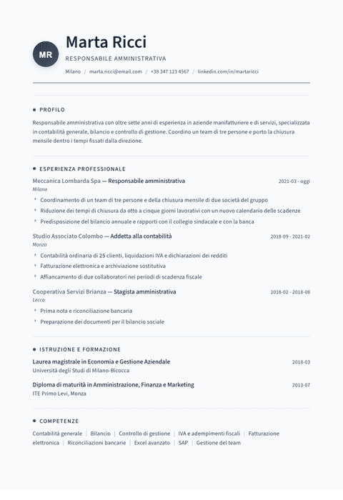 Modello CV Thread