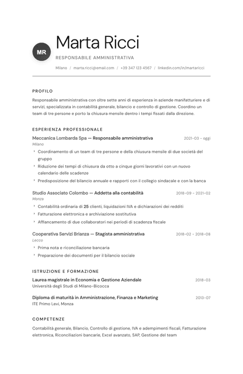 Modello CV Whisper