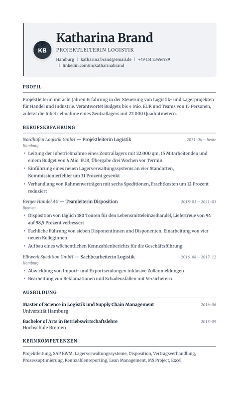 Lebenslauf Vorlage Traditional