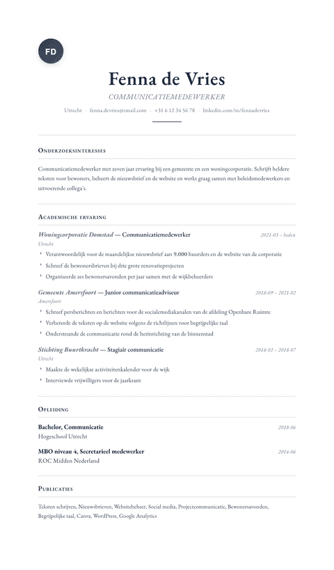 Cv-template Scholar