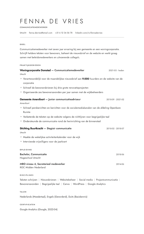 Cv-template Atelier