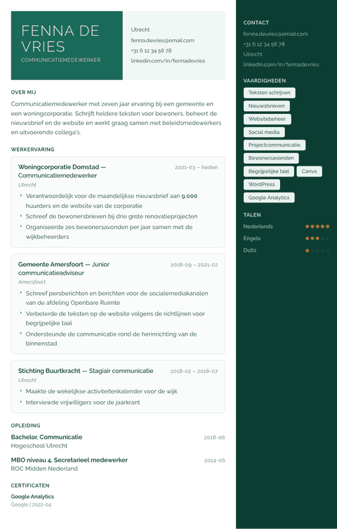 Cv-template Aurora