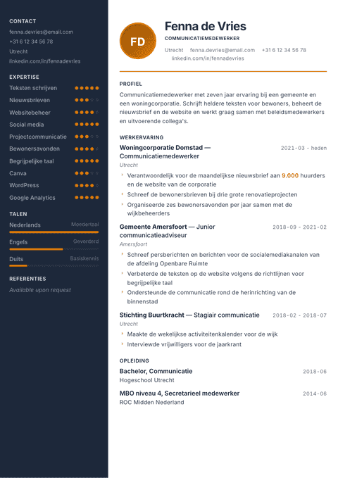 Cv-template Copper & Slate