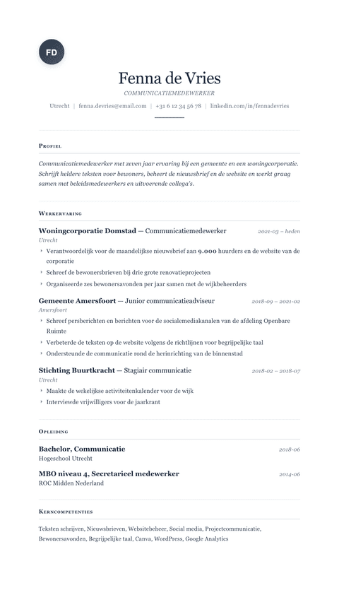 Cv-template Cornerstone