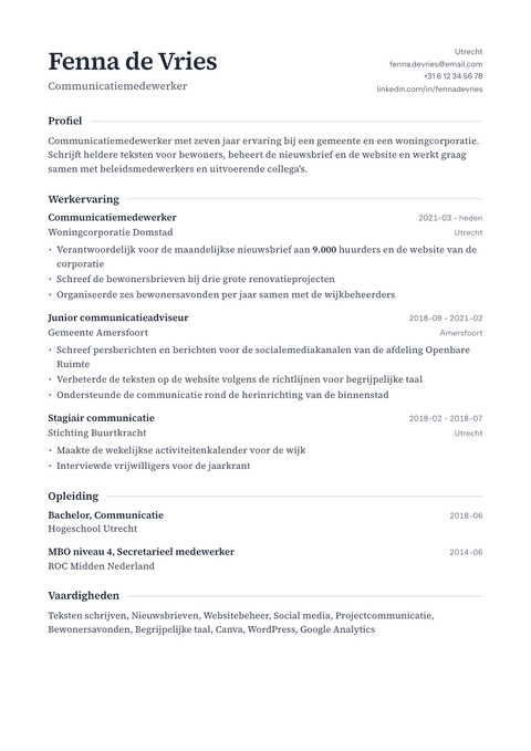 Cv-template Editorial Classic