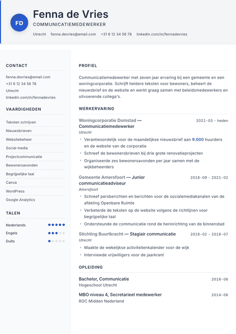 Cv-template Paper