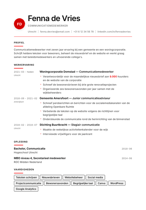 Cv-template Swiss Modernist