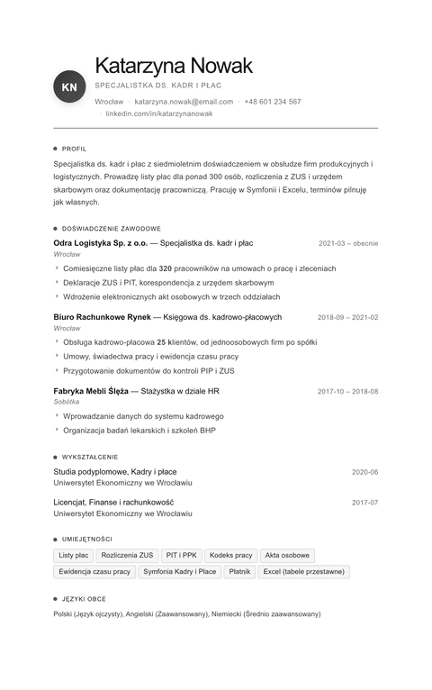Szablon CV Flux
