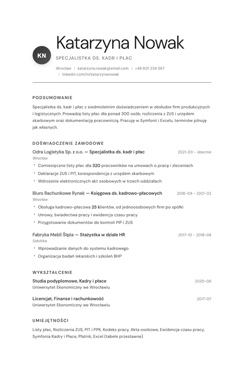 Szablon CV Whisper