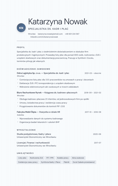 Szablon CV Nordic