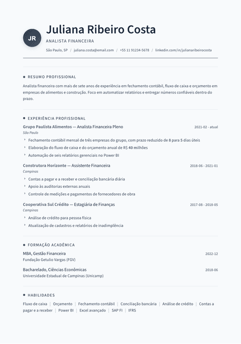 Modelo para editar currículo Thread