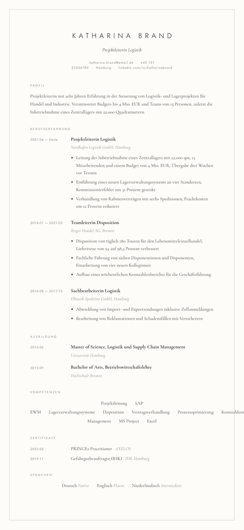 Lebenslauf Vorlage Vellum